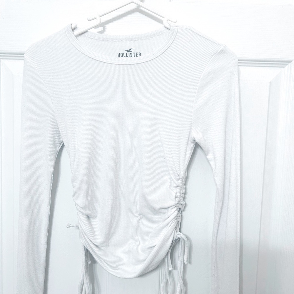 Hollister Ribbed Cinched-Side Long Sleeve Top